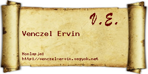 Venczel Ervin névjegykártya