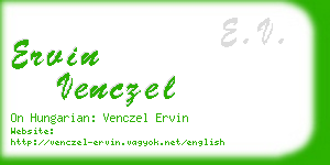 ervin venczel business card